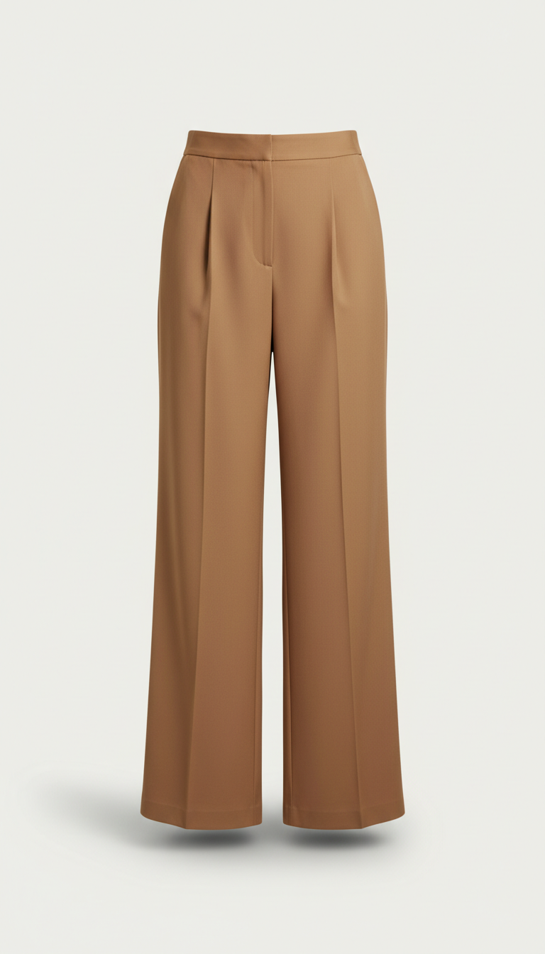 pantalón recto camel toffee